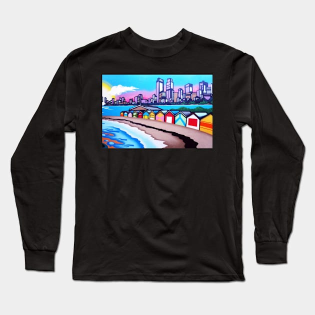 Bathing Boxes graffiti, Brighton Long Sleeve T-Shirt by rozmcq